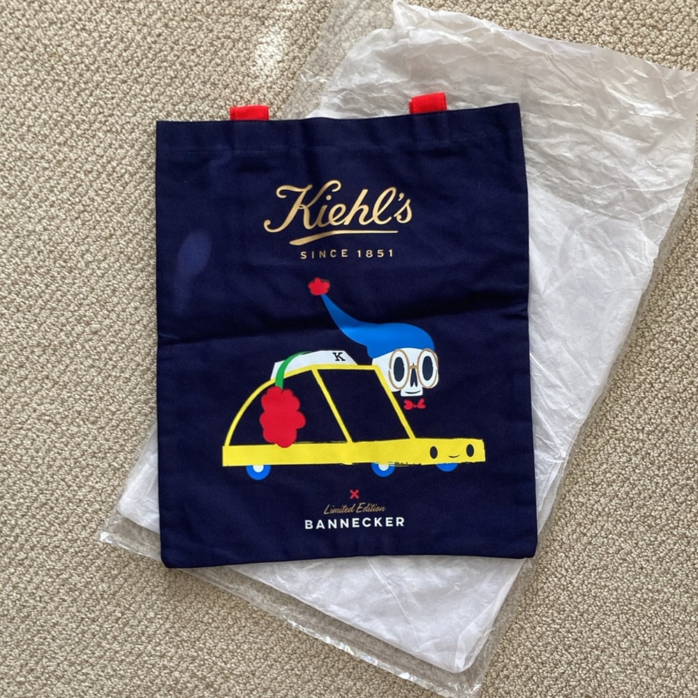 NEW Kiehl’s Since 1851 Limited Edition Bannecker Canvas Tote Bag Navy Blue NIB